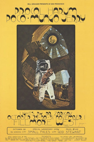 BG254 - Procul Harum Poster - Fillmore Auditorium (29 - Oct - 70) Condition - 1.5