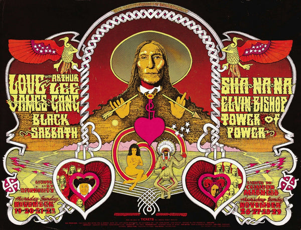 BG257 - 258 - Love with Arthur Lee Poster - oversize - Fillmore Auditorium (19 - Nov - 70) Condition - 1.5