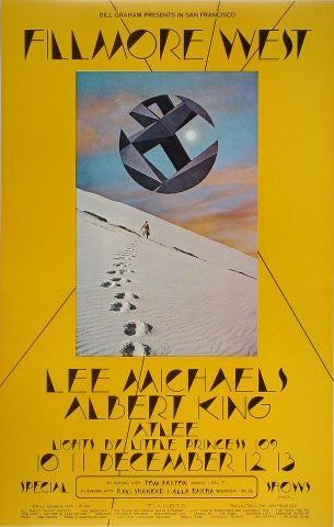 BG260 - Lee Michaels Poster - signed singer - Fillmore Auditorium (10 - Dec - 70) Condition - 1