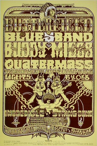 BG261 - Butterfield Blues Band Poster - Fillmore Auditorium (17 - Dec - 70) Condition - 1