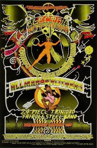 BG268 - Hot Tuna Poster - Fillmore Auditorium (28 - Jan - 71) Condition - 1.5
