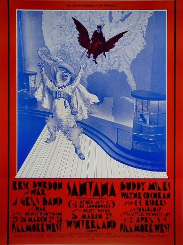 BG275 - Eric Burden and War Poster - oversize - Fillmore Auditorium (25 - Mar - 71) Condition - 1