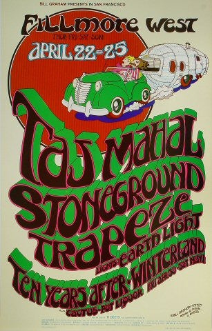 BG277 - Taj Mahal Poster - Fillmore Auditorium (22 - Apr - 71) Condition - 1