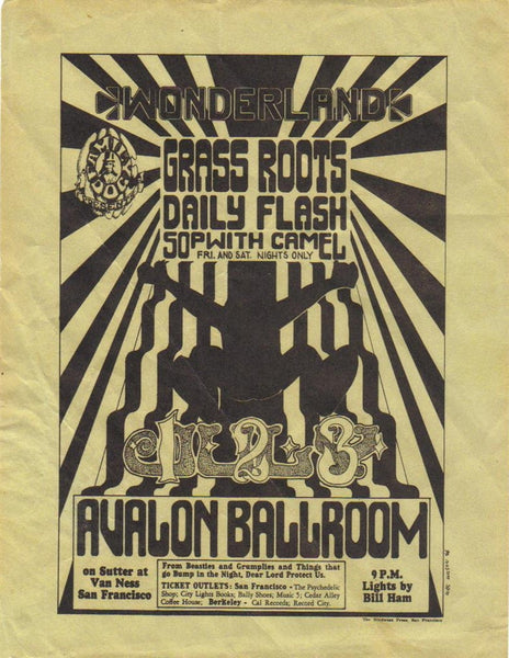 FD015 - Grass Roots Handbill - Avalon Ballroom (01 - Jul - 66) Condition - 2