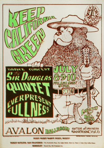 FD016 - Sir Douglas Quintet Poster - Avalon Ballroom (08 - Jul - 66) Condition - 2