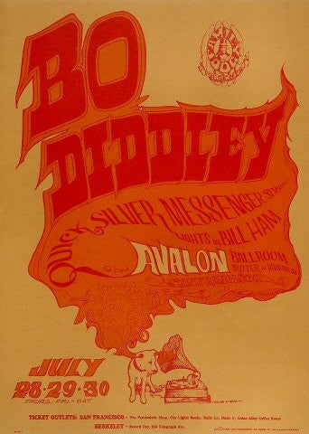 FD018 - Bo Diddley Poster - Avalon Ballroom (28 - Jul - 66) Condition - 2