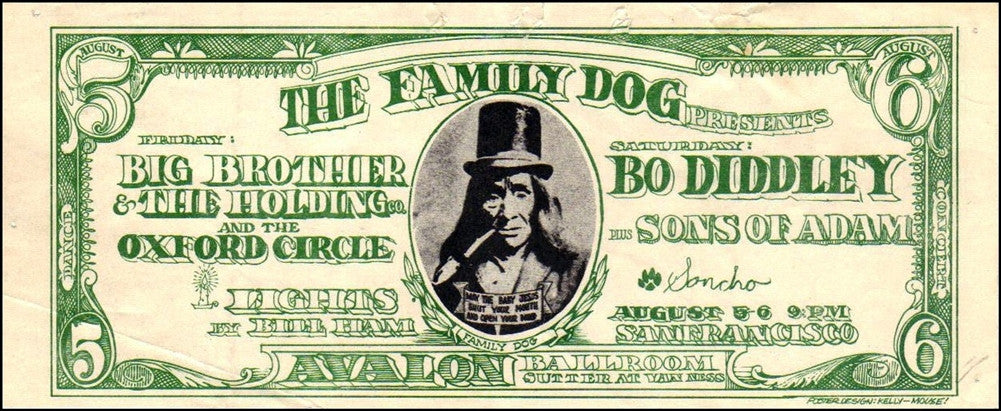 FD019 - Big Brother & The Holding Company Handbill - Uncut Sheet of 2 - Avalon Ballroom (05 - Aug - 66) Condition - 1.5