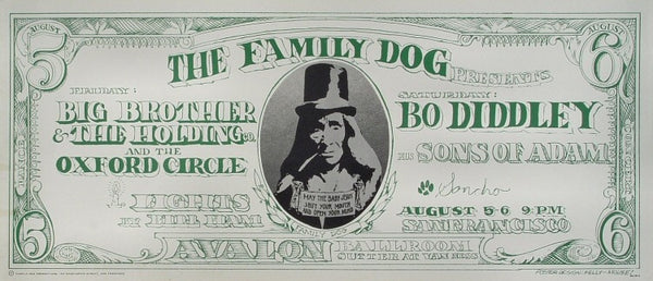 FD019 - Big Brother & The Holding Company Poster - Kelley Signed - personal - Avalon Ballroom (05 - Aug - 66) Condition - 2