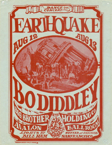 FD021 - Bo Diddley Handbill - Avalon Ballroom (12 - Aug - 66) Condition - 2