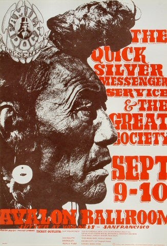 FD025 - Quicksilver Messenger Service Poster - Avalon Ballroom (09 - Sep - 66) Condition - 1.5