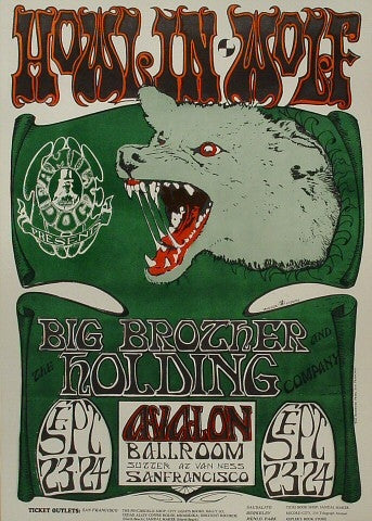 FD027 - Howlin Wolf Poster - Avalon Ballroom (23 - Sep - 66) Condition - 2.5