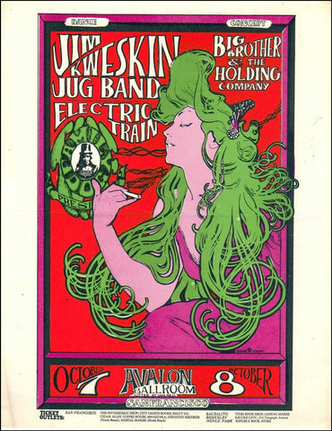 FD029 - Jim Kweskin Handbill - Avalon Ballroom (07 - Oct - 66) Condition - 1.5