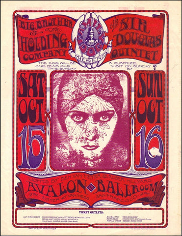 FD030 - Big Brother & The Holding Company Handbill - Avalon Ballroom (15 - Oct - 66) Condition - 1