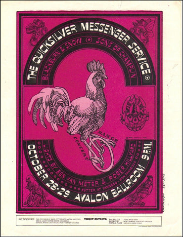 FD032 - Qucksilver Messanger Service Handbill - Avalon Ballroom (28 - Oct - 66) Condition - 1.5