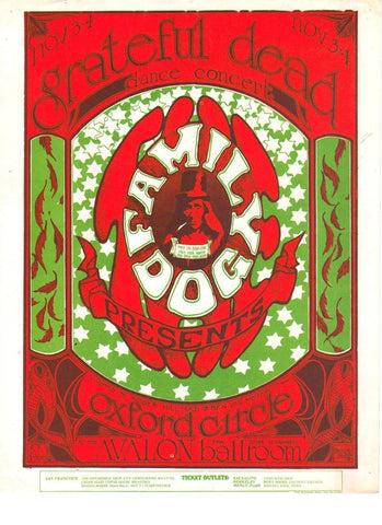 FD033 - The Grateful Dead Handbill - Avalon Ballroom (04 - Nov - 66) Condition - 1.5