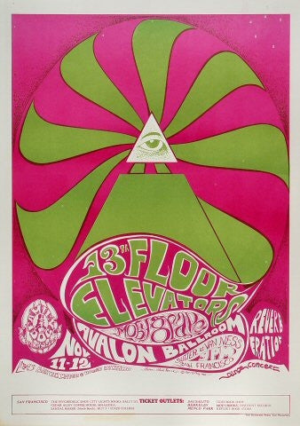FD034 - 13th Floor Elevators Poster - Avalon Ballroom (11 - Nov - 66) Condition - 2