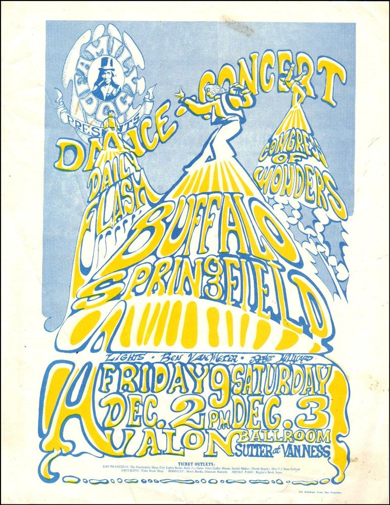 FD037 - Buffalo Springfield Handbill - Avalon Ballroom (02 - Dec - 66) Condition - 2