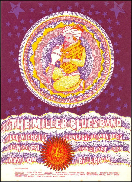FD044 - Miller Blues Band Postcard - Avalon Ballroom (20 - Jan - 67) Condition - 1