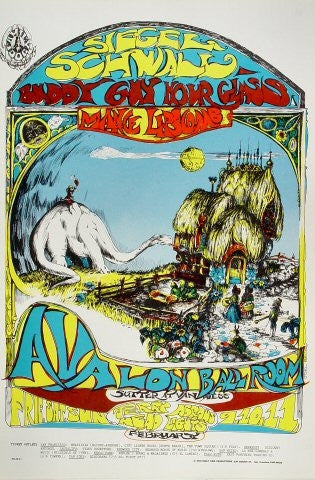 FD105 - Siegal Schwall Poster - Avalon Ballroom (09 - Feb - 68) Condition - 1.5