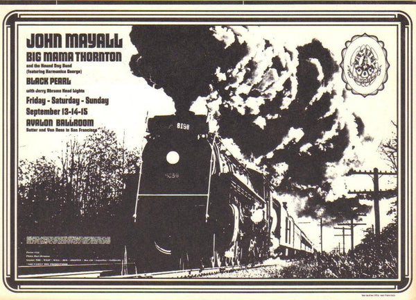 FD137 - John Mayall Postcard - Avalon Ballroom (13 - Sep - 68) Condition - 0