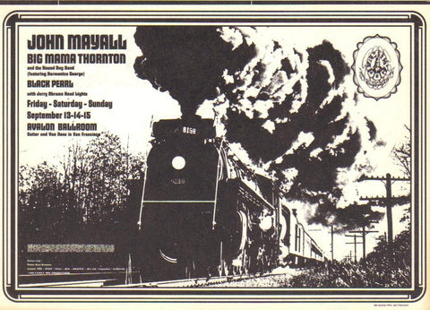 FD137 - John Mayall Postcard - Avalon Ballroom (13 - Sep - 68) Condition - 0