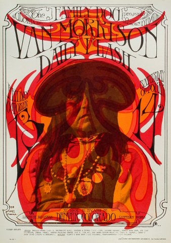 FDD06 - Van Morrison Poster - Mouse Signed - Family Dog - Condition - 1.5