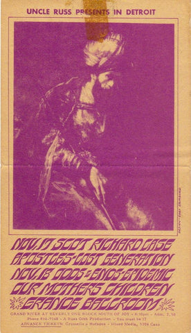 GB10 - Lyman Woodard Postcard - Grande Ballroom (26 - Dec - 67) Condition - 2.5