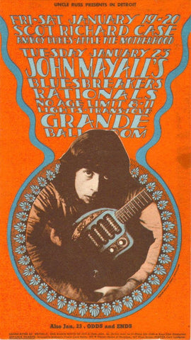 GB19 - The Amboy Dukes Postcard - Grande Ballroom (03 - Jan - 69) Condition - 1.5
