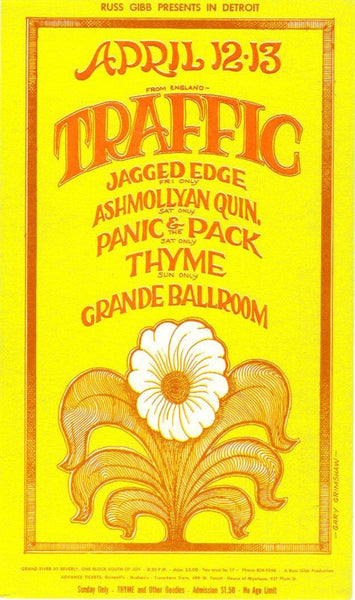 GB31  - Traffic Postcard - Grande Ballroom (012 - April - 68) Condition - 1
