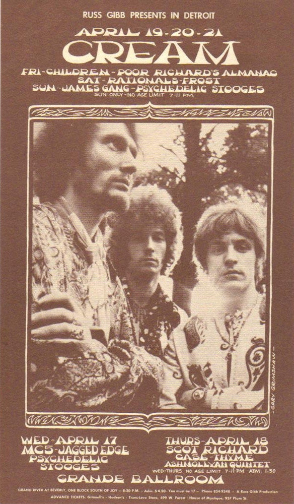 GB32 - Ten Years After Postcard - Grande Ballroom (04 - Oct - 68) Condition - 1