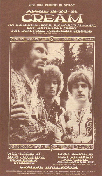 GB32 - Ten Years After Postcard - Grande Ballroom (04 - Oct - 68) Condition - 1