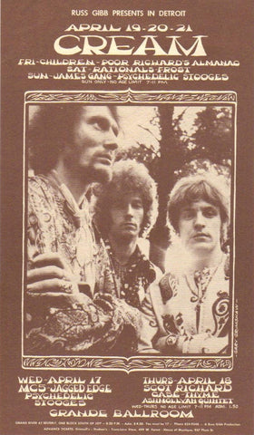 GB32 - Ten Years After Postcard - Grande Ballroom (04 - Oct - 68) Condition - 1