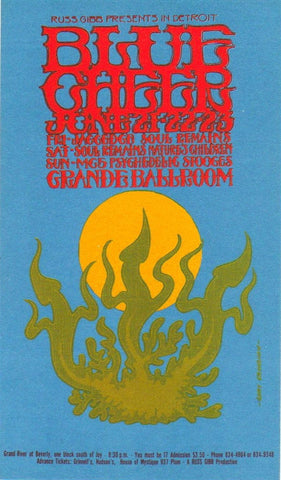 GB41 - Big Brother and the Holding Company Postcard - Grande Ballroom (15 - Oct - 68) Condition - 1