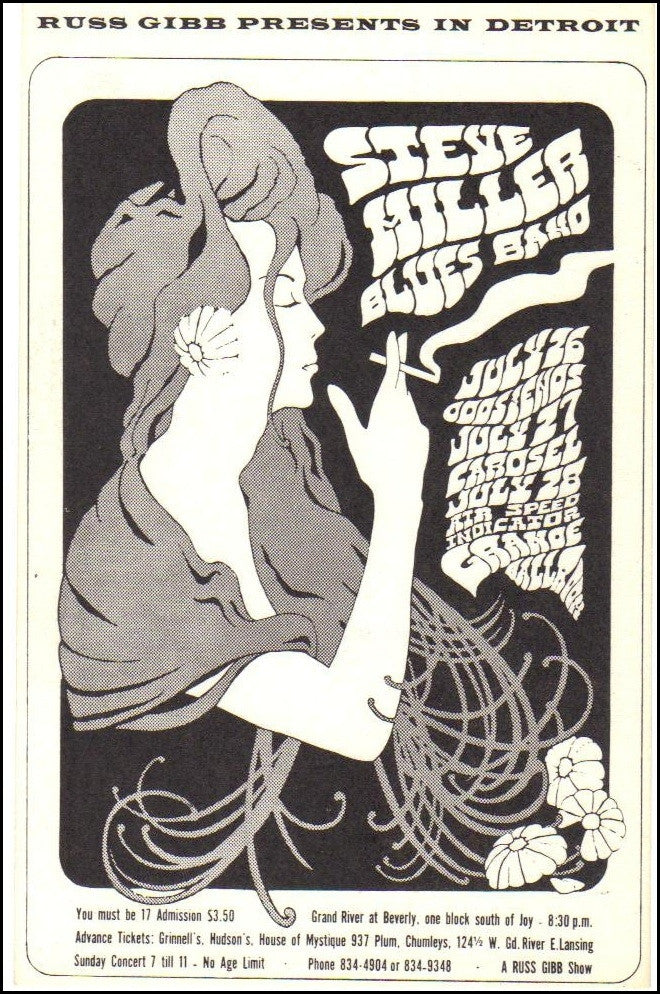 GB46 - Jeff Beck Postcard - Grande Ballroom (01 - Nov - 68) Condition - 1