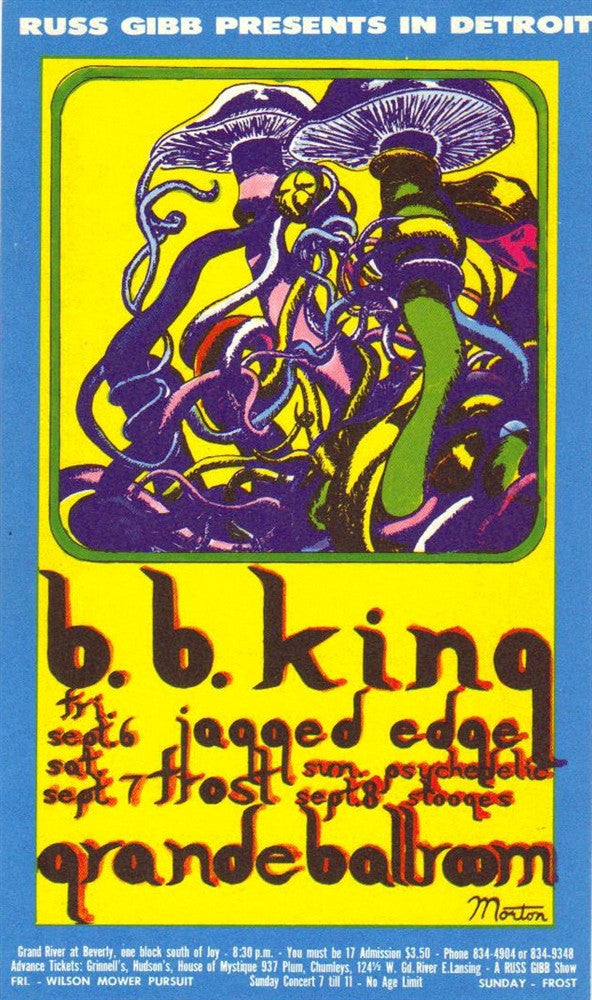 GB52 - The Electric Prunes Postcard - Grande Ballroom (08 - Mar - 68) Condition - 1