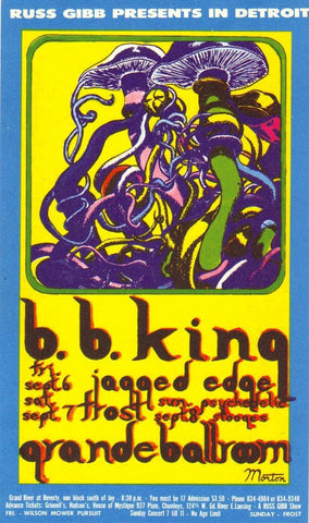GB52 - The Electric Prunes Postcard - Grande Ballroom (08 - Mar - 68) Condition - 1