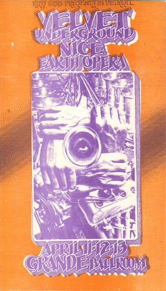 GB75 - New York Rock & Roll Ensemble Postcard - Grande Ballroom (20 - Dec - 68) Condition - 1