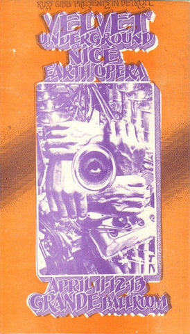 GB75 - New York Rock & Roll Ensemble Postcard - Grande Ballroom (20 - Dec - 68) Condition - 1